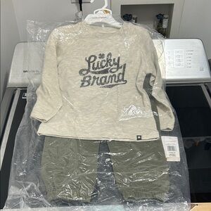 Boys 3T new nwt two piece outfit set jogger pants bottom thermal top long sleeve